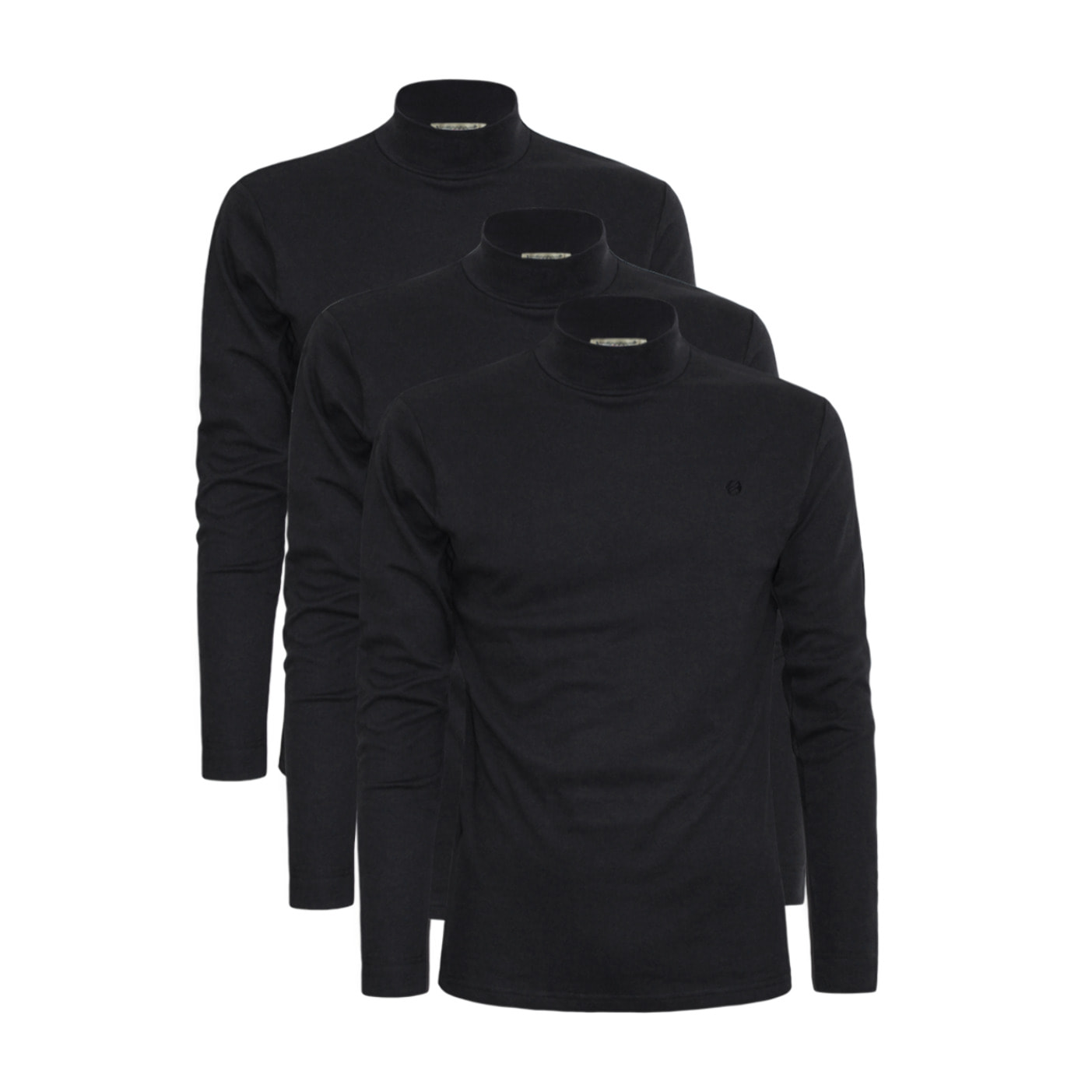 3 Maglie Lupetto Uomo Caldo Cotone Nottingham, Art. NOTLPUDI Nero