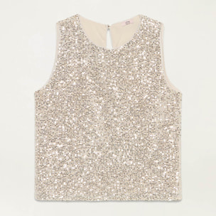 Oltre - Top in paillettes - Argento