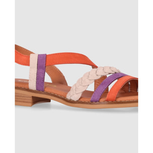Sandalias de Piel - Multicolor - Tacón: 1 cm