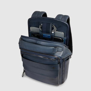 Piquadro Zaino da viaggio in pelle porta pc e iPad® con protezioni antiurto e RFID