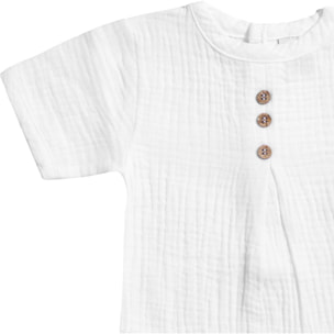 Body bebé manga corta bambula botones