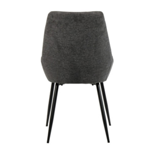 Chaise en tissu avec pieds fins en métal noir - 4 coloris - MONDO