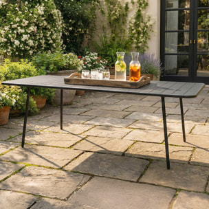 EVORA Table de jardin 8/10 places 200cm gris foncé