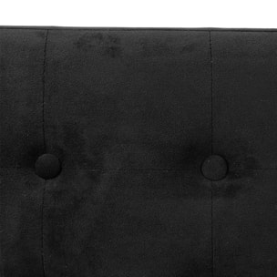 Pouf pliant double "Lysandre" effet velours noir
