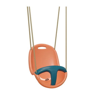 Balançoire double avec face à face, trapèze, siège bébé et échelle de corde - Techwood Harmonie MANOU - Aléo by Trigano