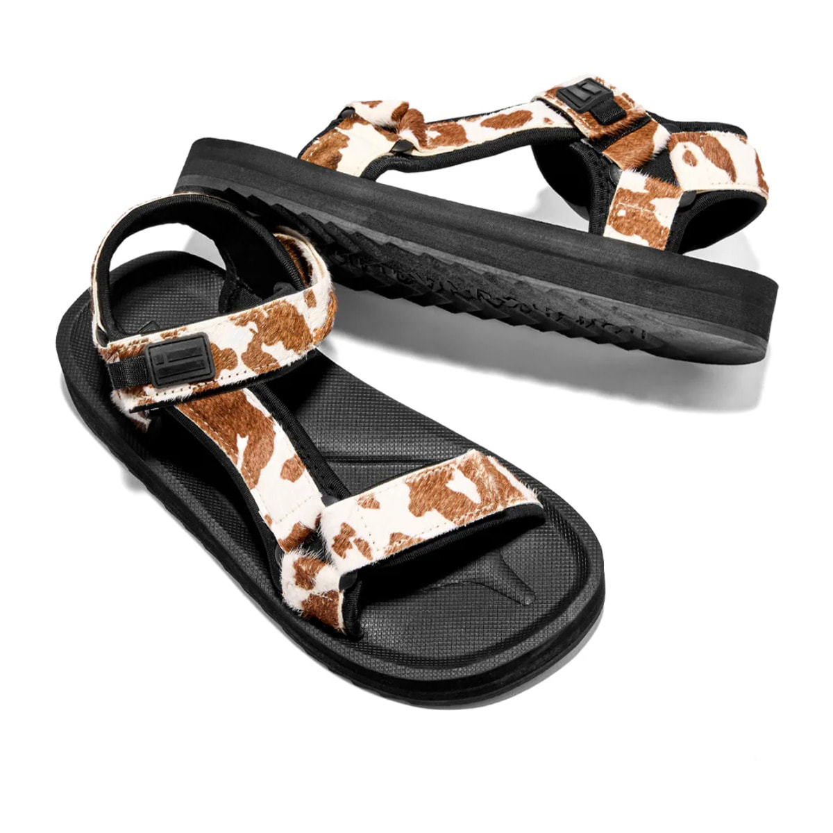 Sandalias de Tiras de Mujer con Estampado en Vaca