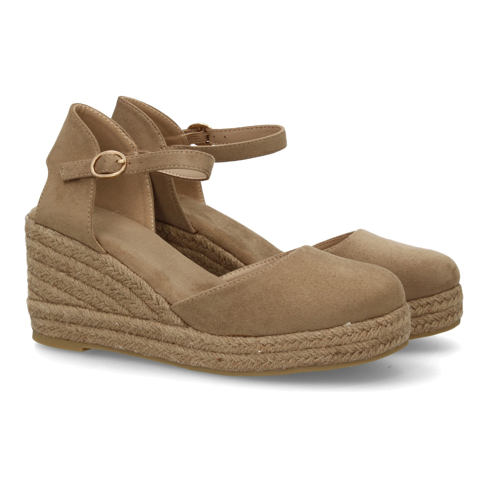 Sandalia de cuña de yute para mujer, comodas y elegantes diseño moderno con el yute en el mismo tono