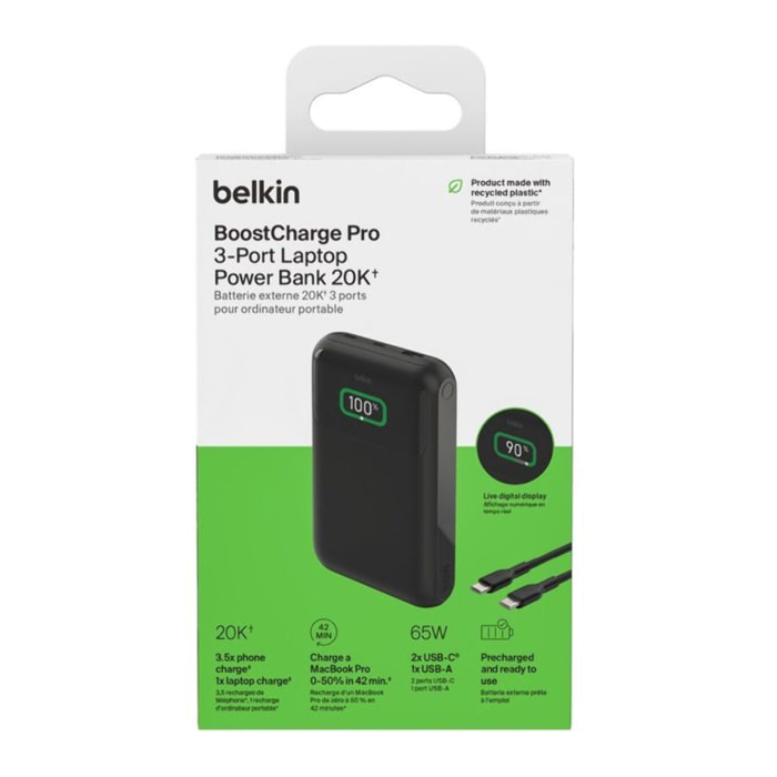 Batterie externe BELKIN 20000 mAh 65W pour ordinateur portable