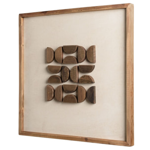 SANDY - Décoration murale - 62x62cm motifs en bois de Pin recyclé