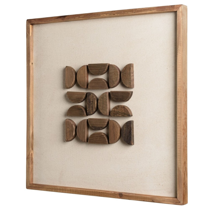 SANDY - Décoration murale n°1 - 62x62cm motifs géométriques Pin recyclé