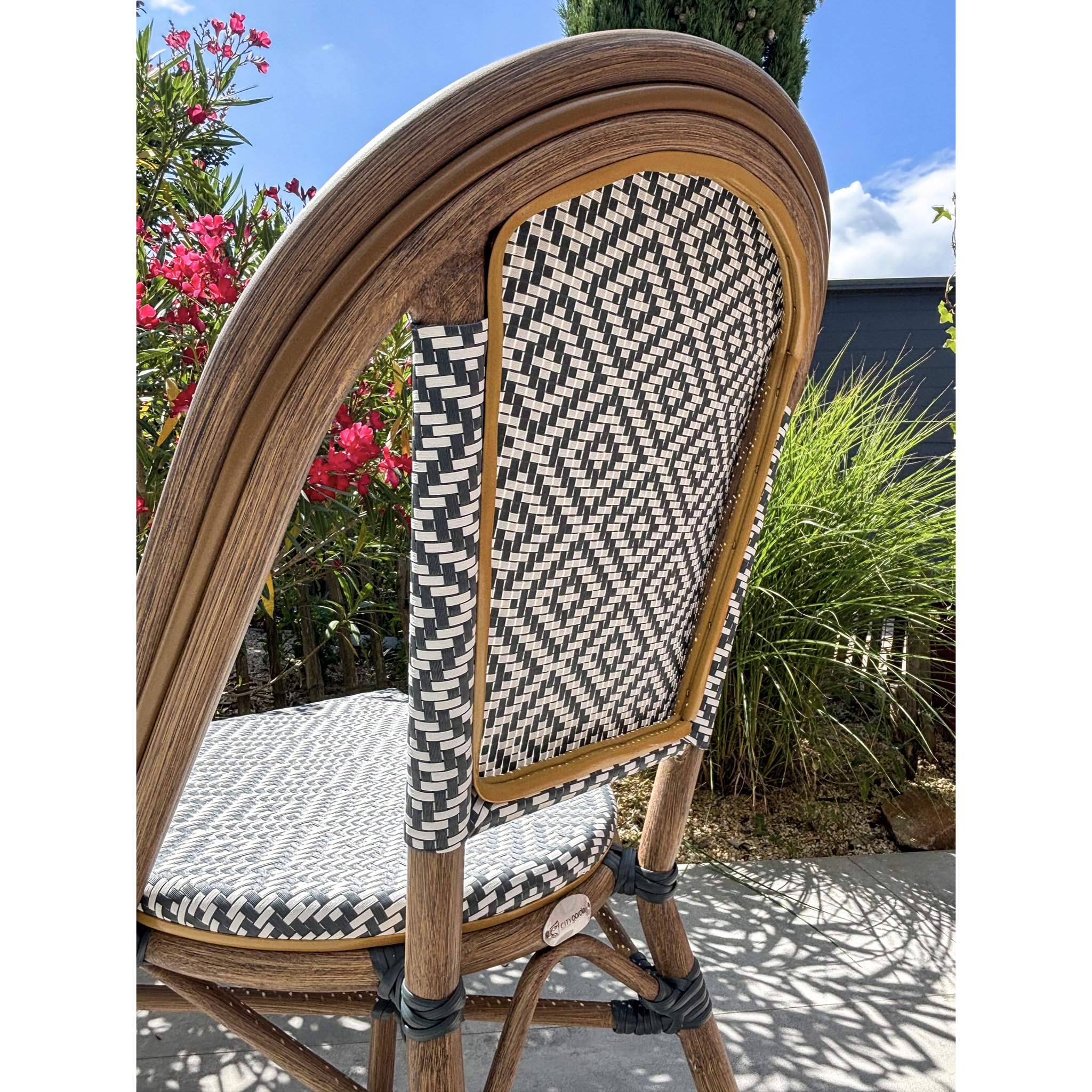 BISTRO - Fauteuil de jardin empilable en aluminium - bleu