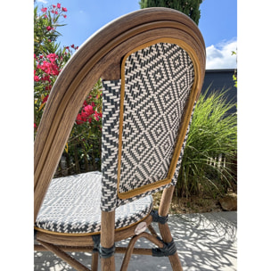 BISTRO - Fauteuil de jardin empilable en aluminium - bleu