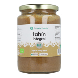 PLANETA HUERTO | Tahín Integral ECO - Pasta de Sésamo Integral y Tostada - 350 g para Repostería y Cocina Saludable