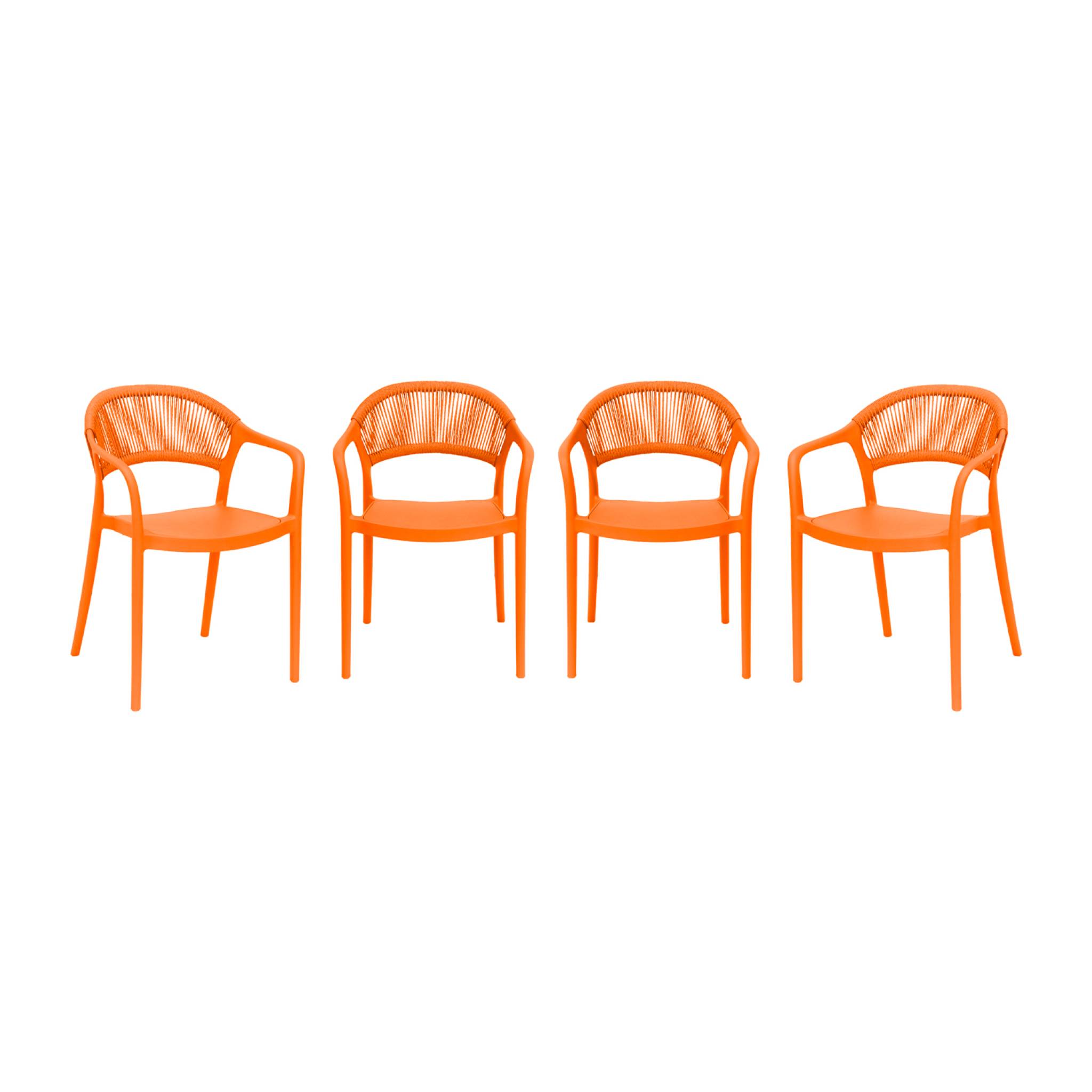 Chaise de jardin empilable avec effet corde (lot de 4) JOVIA