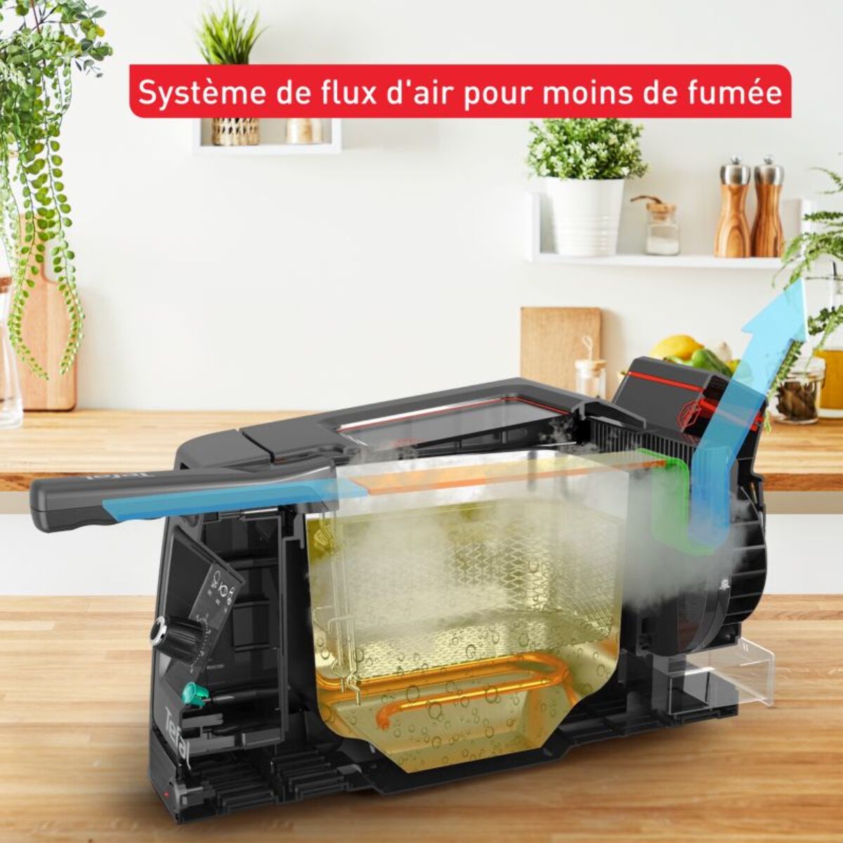 Friteuse semi-professionnelle TEFAL avec huile CLEAR DUO FR600810