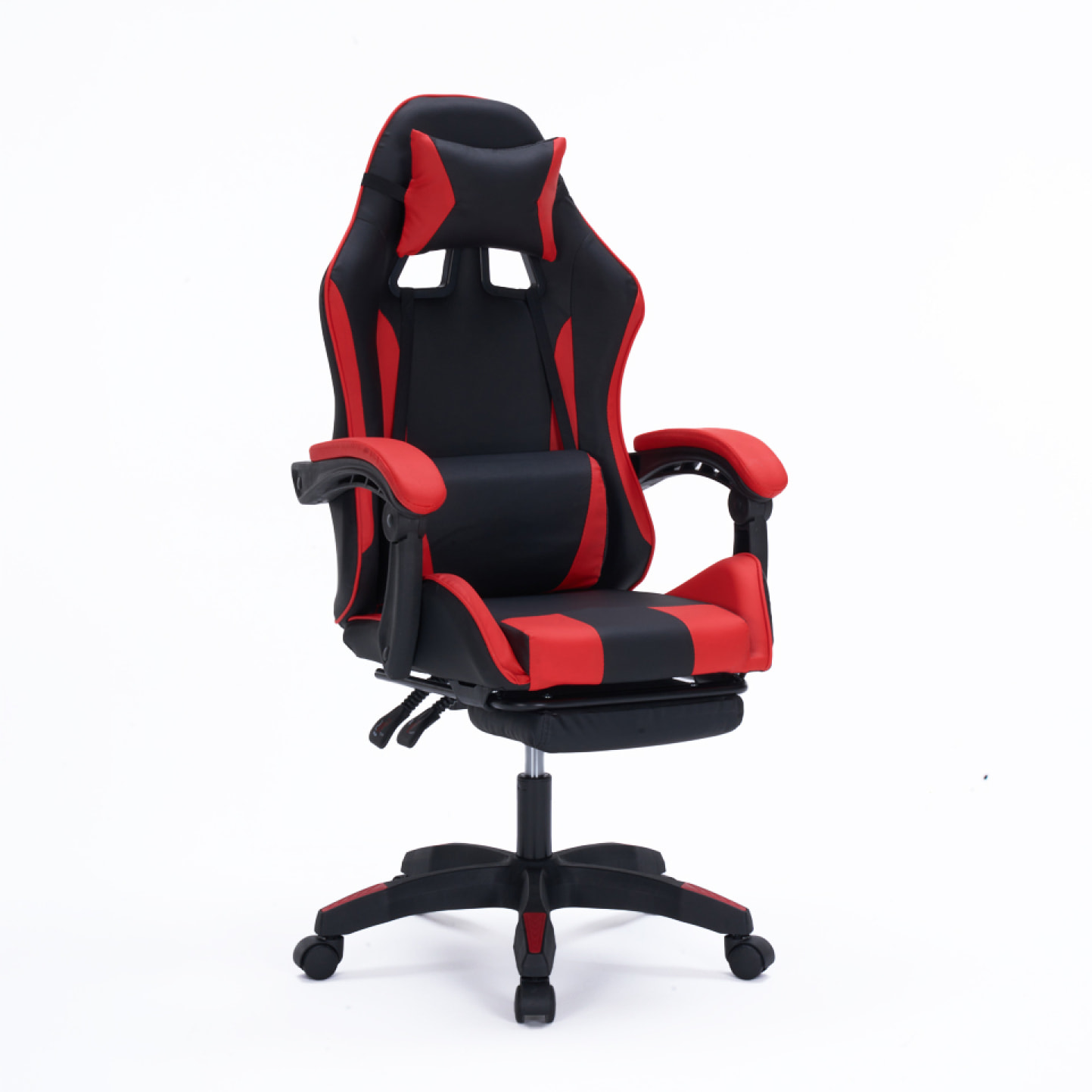 Chaise gaming de bureau ergonomique inclinable noir et rouge JOAO