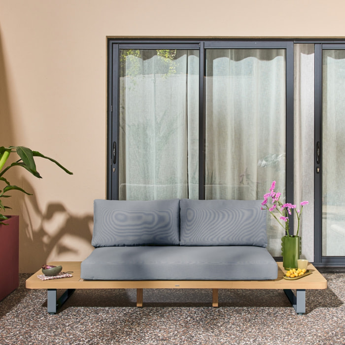 Banquette de jardin bois d'acacia et aluminium 2 places ACALIA LATIKA