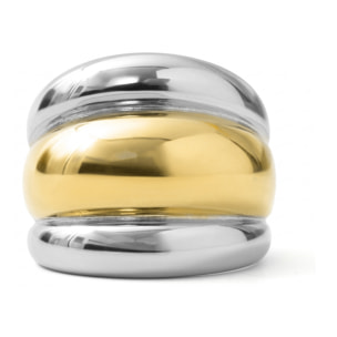 Anillo Darsean acabado oro 18k y plata