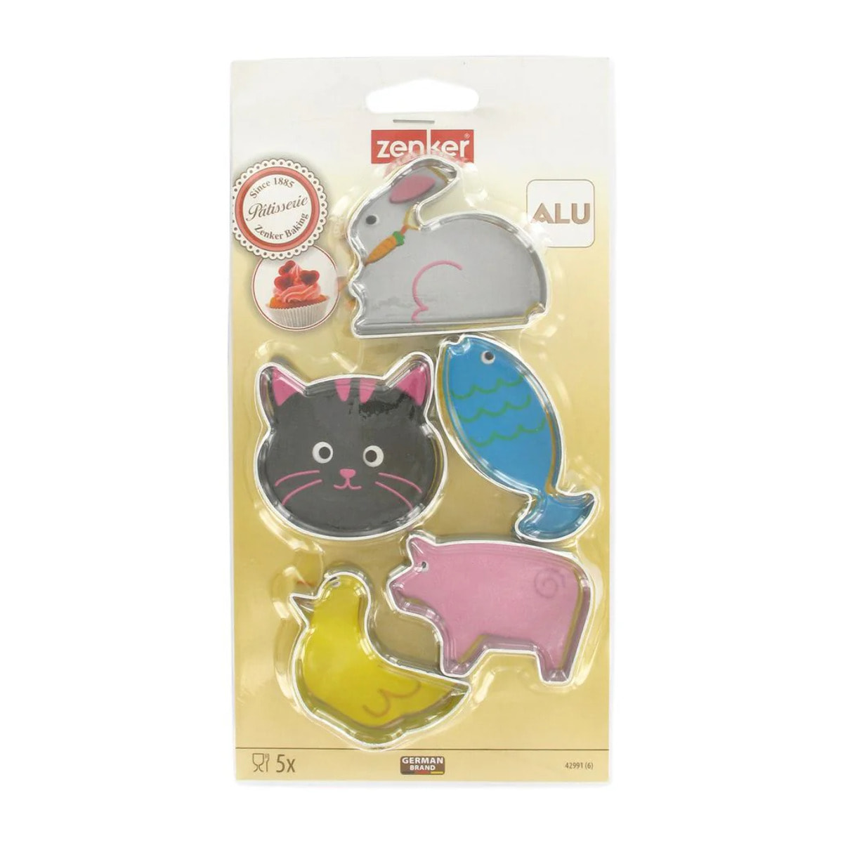 Lot de 5 emporte-pièces animaux Zenker Emporte-pièces