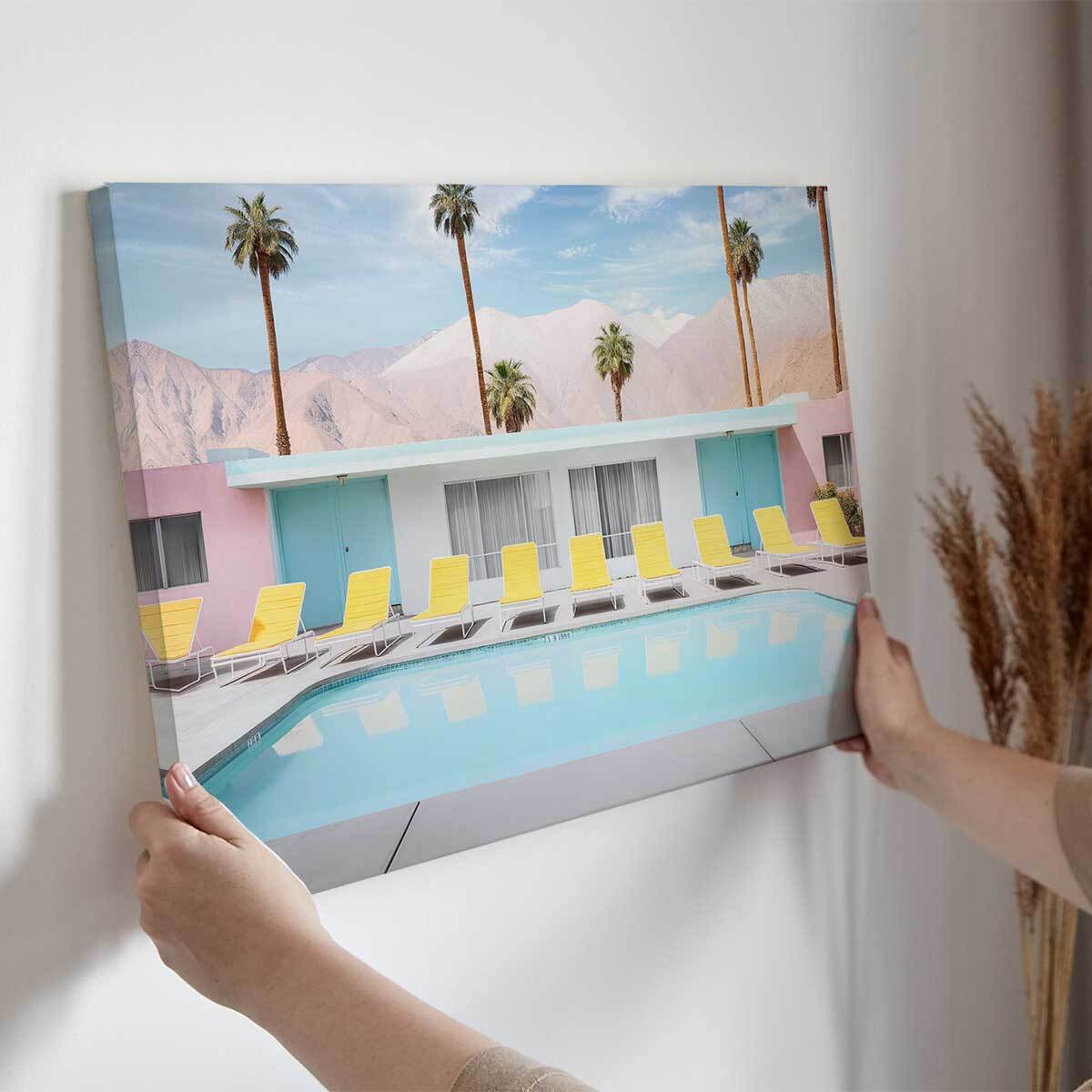 Tableau californie Une Journée à la piscine Toile imprimée