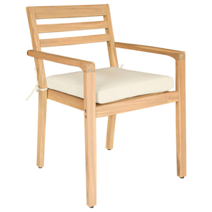 Ensemble table et chaises de jardin 4 places en acacia et céramique FARO