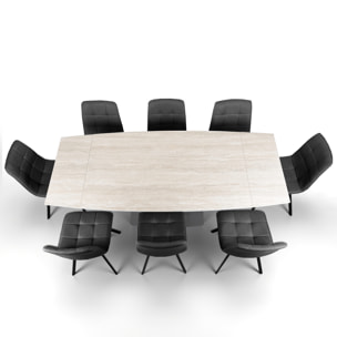 Table à manger extensible Tomasucci SAFIR, en céramique, travertin, 140/170/200 × 89 × 77 cm