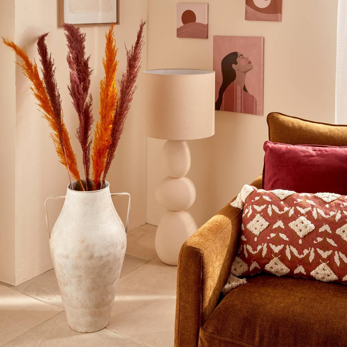 Vase Glady en Acier 37,5x33,5x58,5 cm Gris