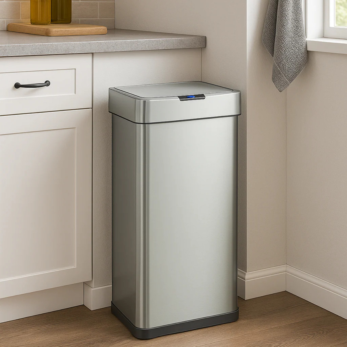 Poubelle automatique inox DAYTONA argent 90L