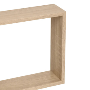 3 petites étagères murales "Fixy" cube effet chêne