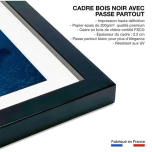 Poster digue vue d'en haut Affiche sous cadre noir