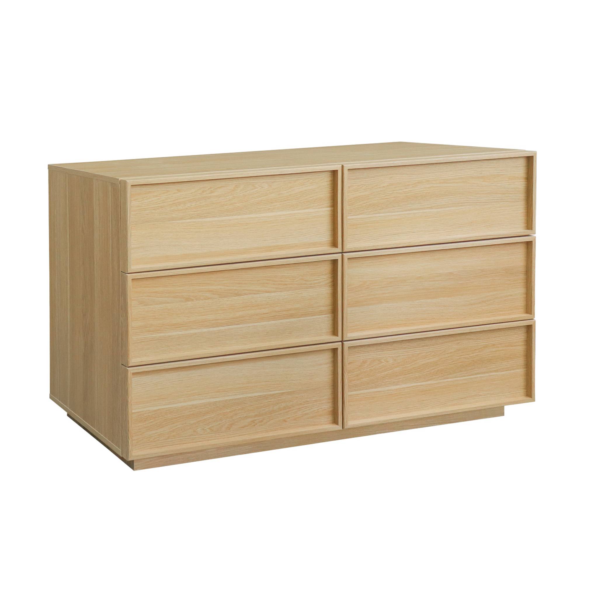 Commode de rangement effet bois 6 tiroirs naturel L 120 x P 43 x H 75cm - Kuba