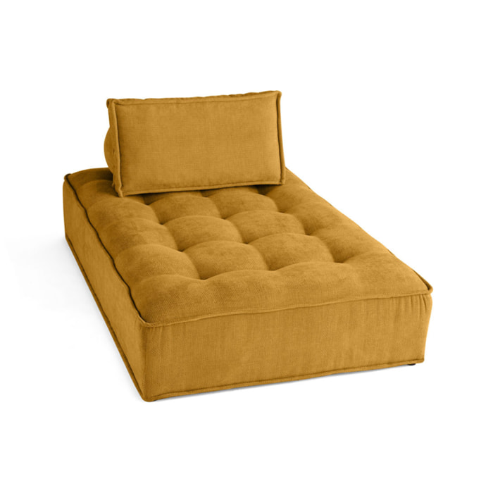 Marisol - module d'assise méridienne - velours texturé - Jaune
