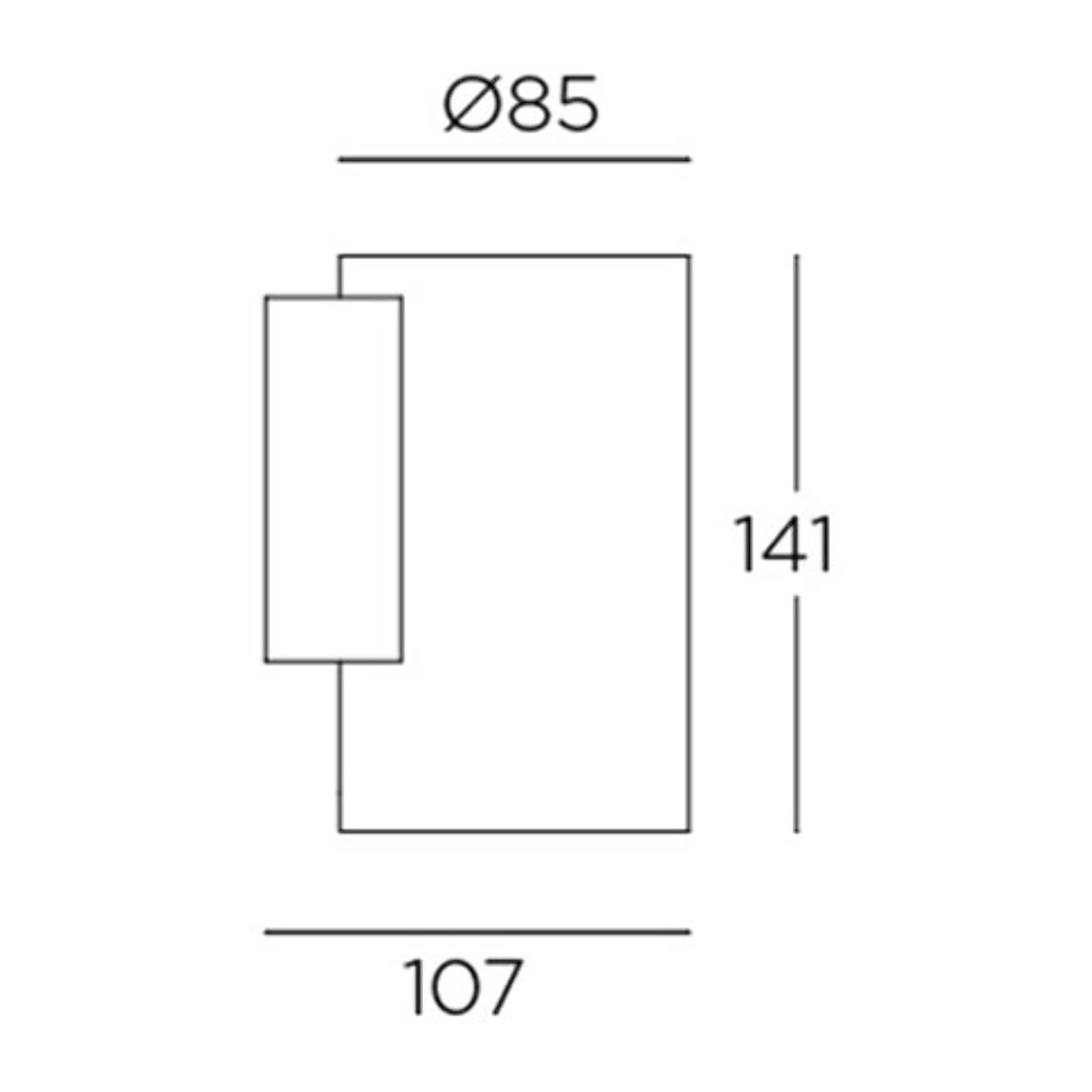 LEDS C4 Aplique ip55 cosmos ø85mm single emission led 11w blanco cálido - 3000k on-off