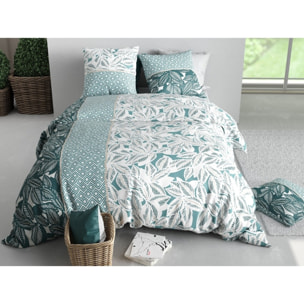 Parure housse de couette imprimée + 2 taies Foliage