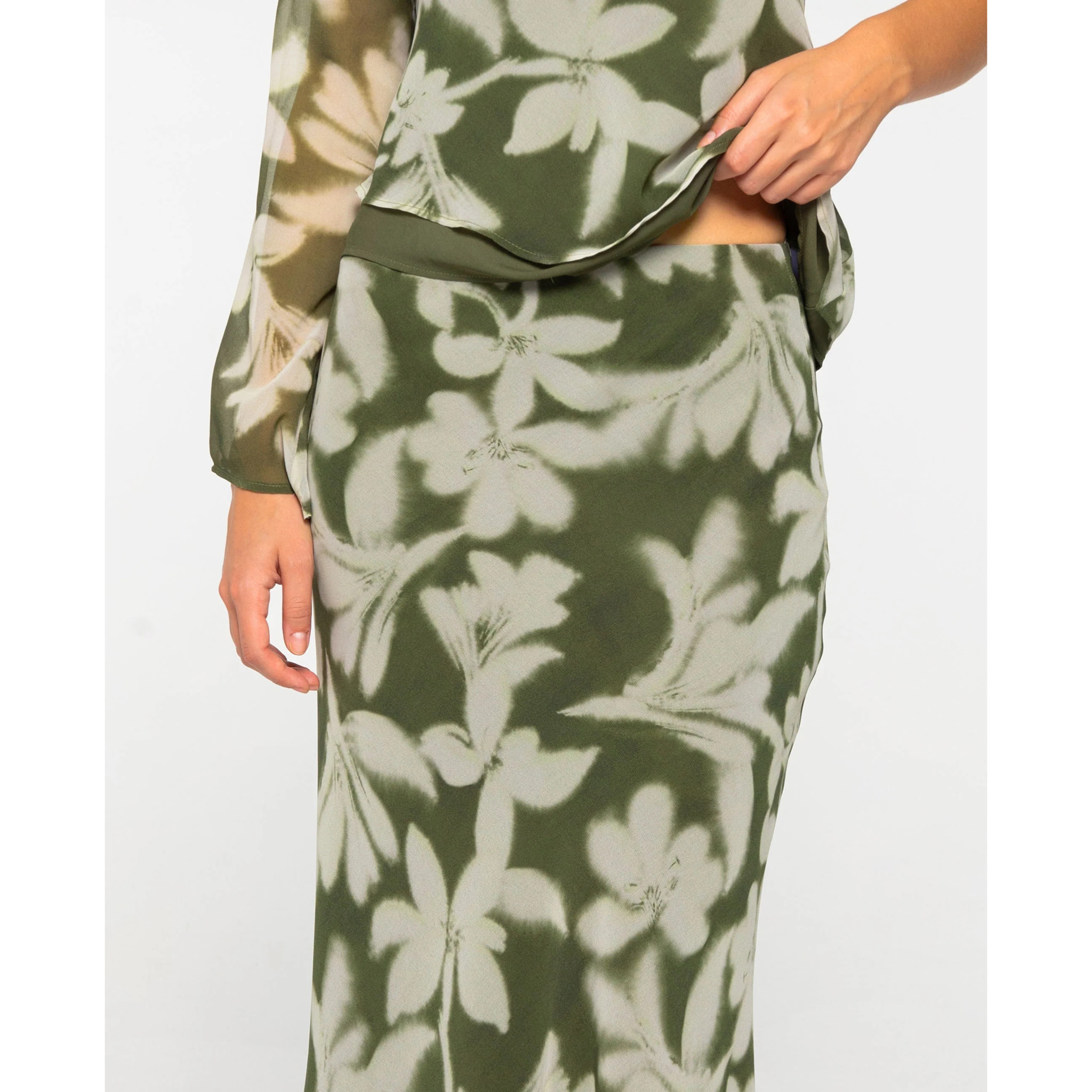 Falda midi evasé estampada