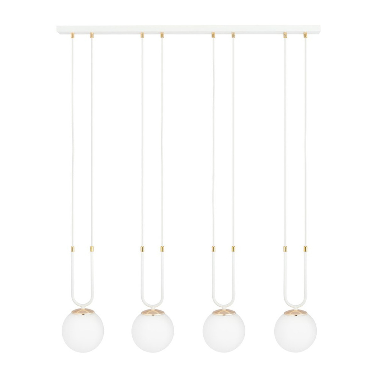 Lampada a sospensione GLAM in acciaio bianco opaco e oro