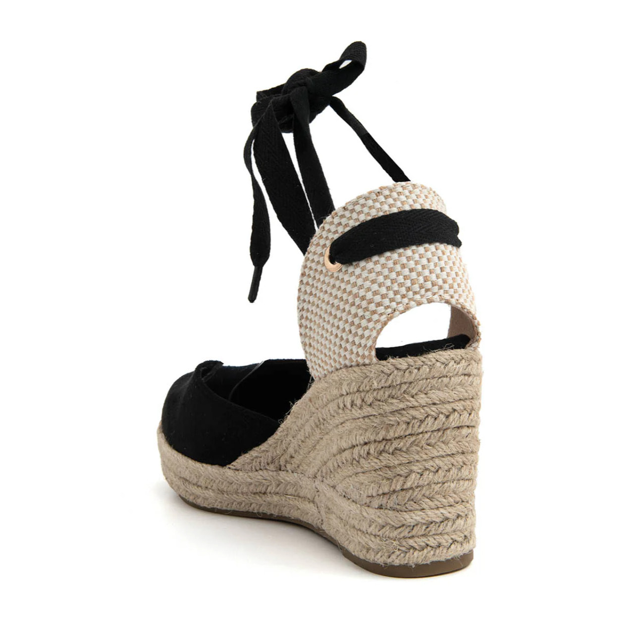 Espadrillas suede-touch con zeppa - NERO