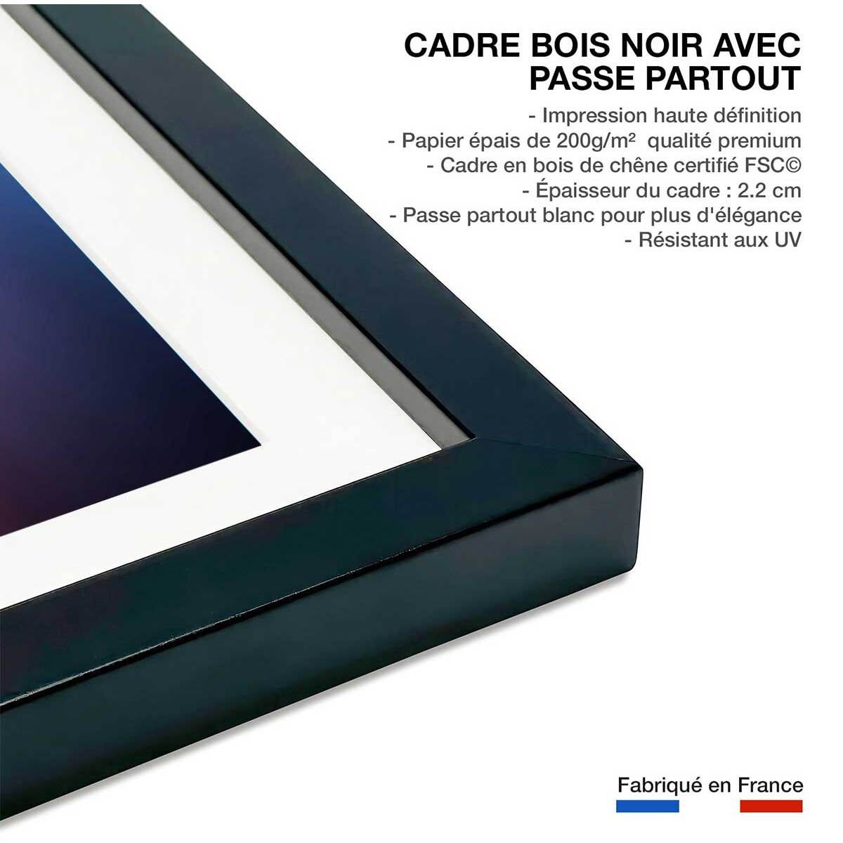 Poster navigation sous le sunset Affiche sous cadre noir