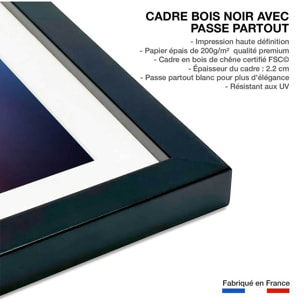 Poster navigation sous le sunset Affiche sous cadre noir