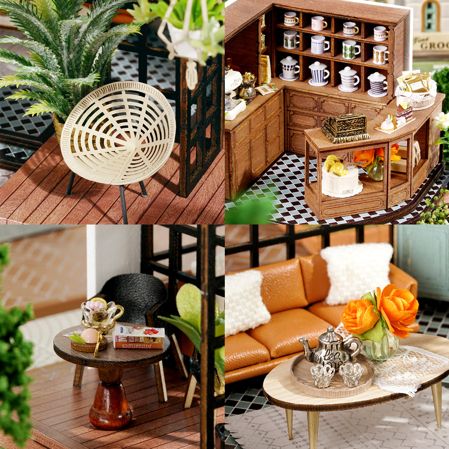 Salón del Té de Momo. Maqueta 3D realista con gran detalle y luces led.