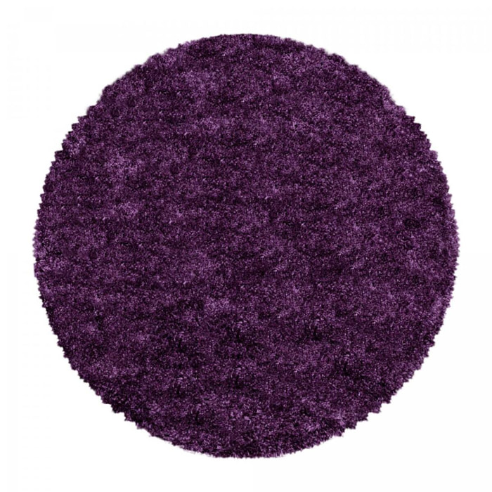 Tapis longs poils shaggy tissé motif uni TENI