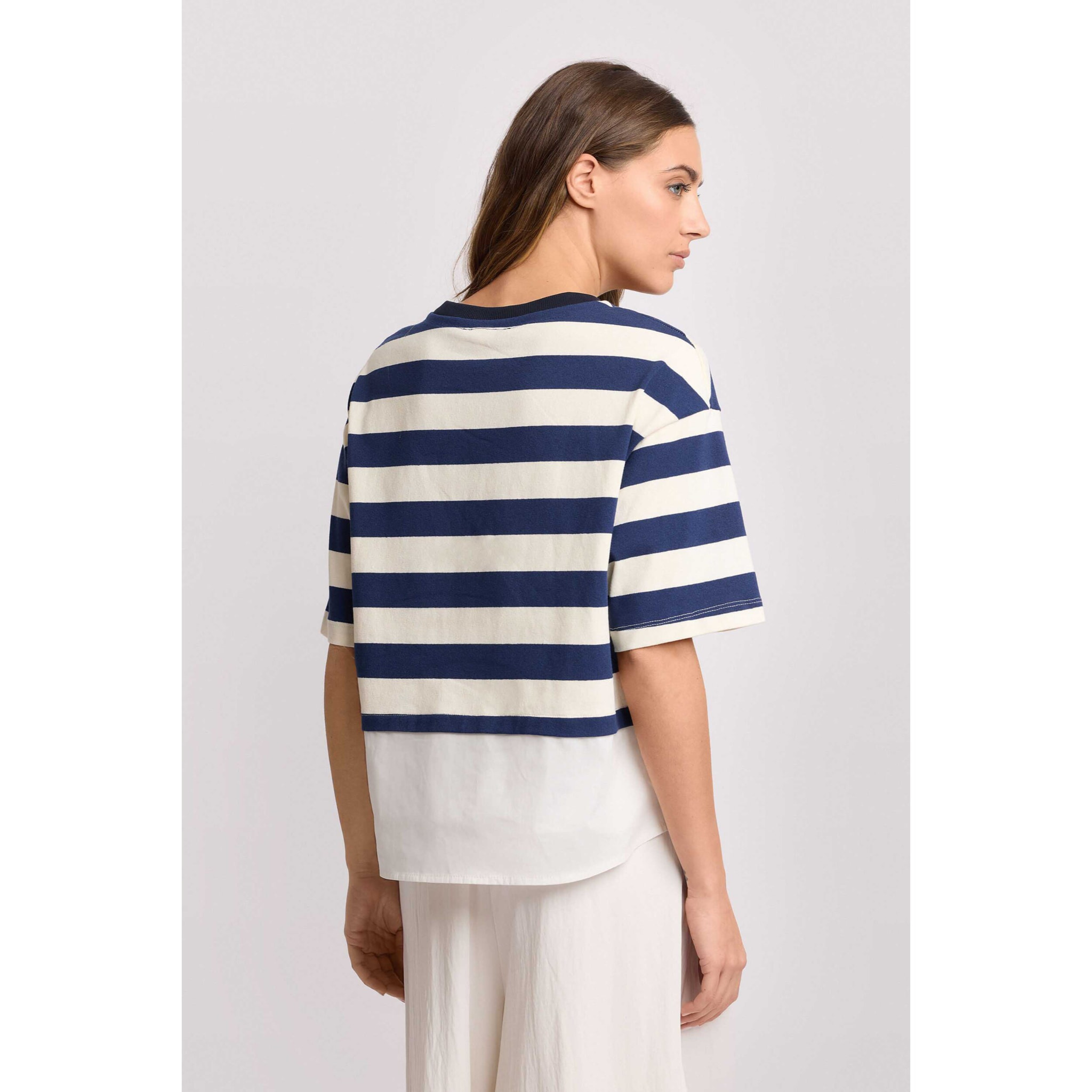 Kocca - T-shirt a righe effetto layering Donna