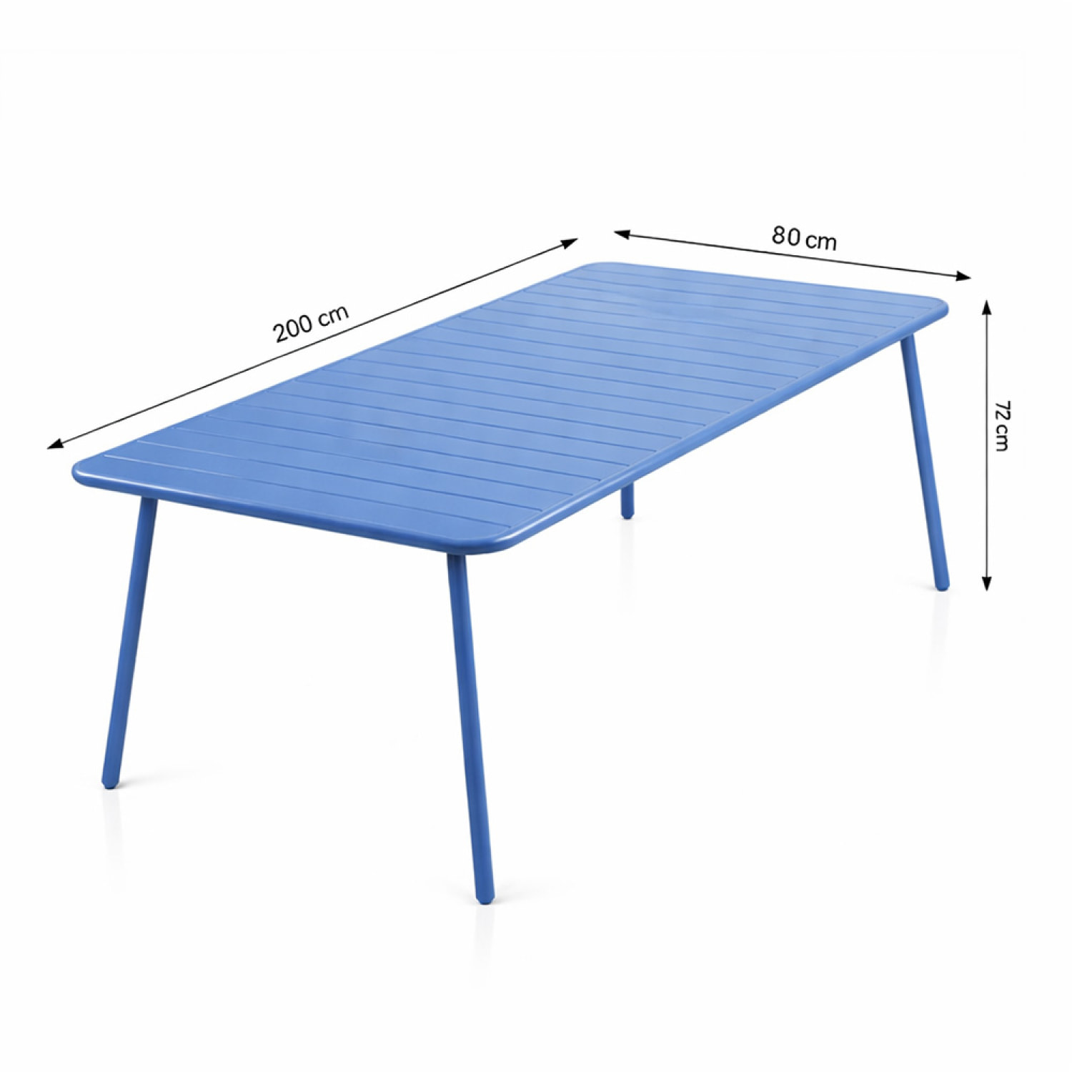 Ensemble table de jardin 200 cm et 8 chaises bleu EVORA