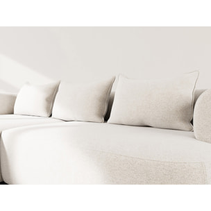 Angela - canapé d'angle gauche 4 places en velours texturé - Beige