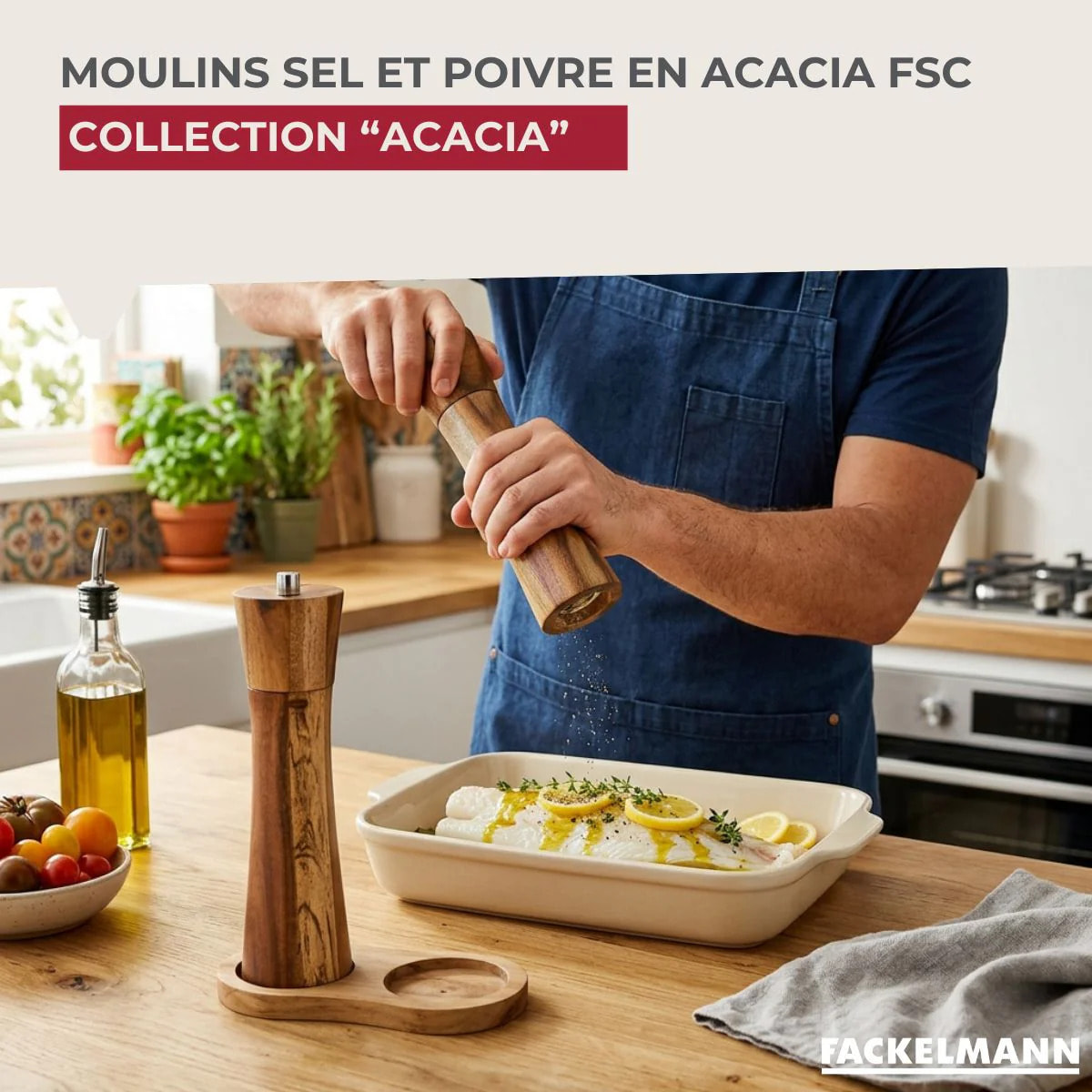Set moulin à poivre et sel en bois Fackelmann Acacia