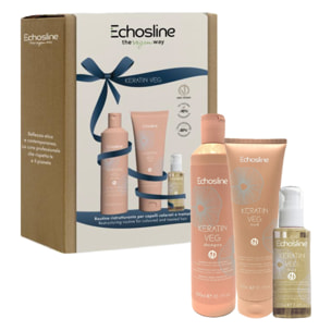 ECHOSLINE Set Winter Holidays Keratin Veg Shampoo 300ml + Mask 300ml + Fluid 100ml