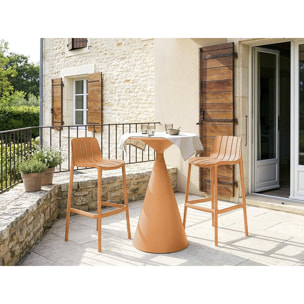 Table et chaises hautes de bistrot empilables "Vaena" - 2 places - Orange