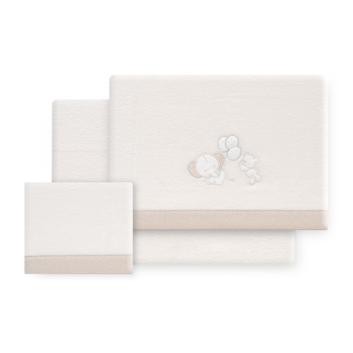 Triptico Minicuna Coralina Oso Elefante Globos Beig