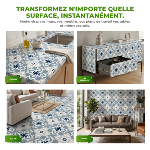 Sticker Sol avec laminat de Protection en Plastique Anti-dérapant | Stickers adhésif Sol - CARRELAGES SOL CALLIONA - 1 sticker