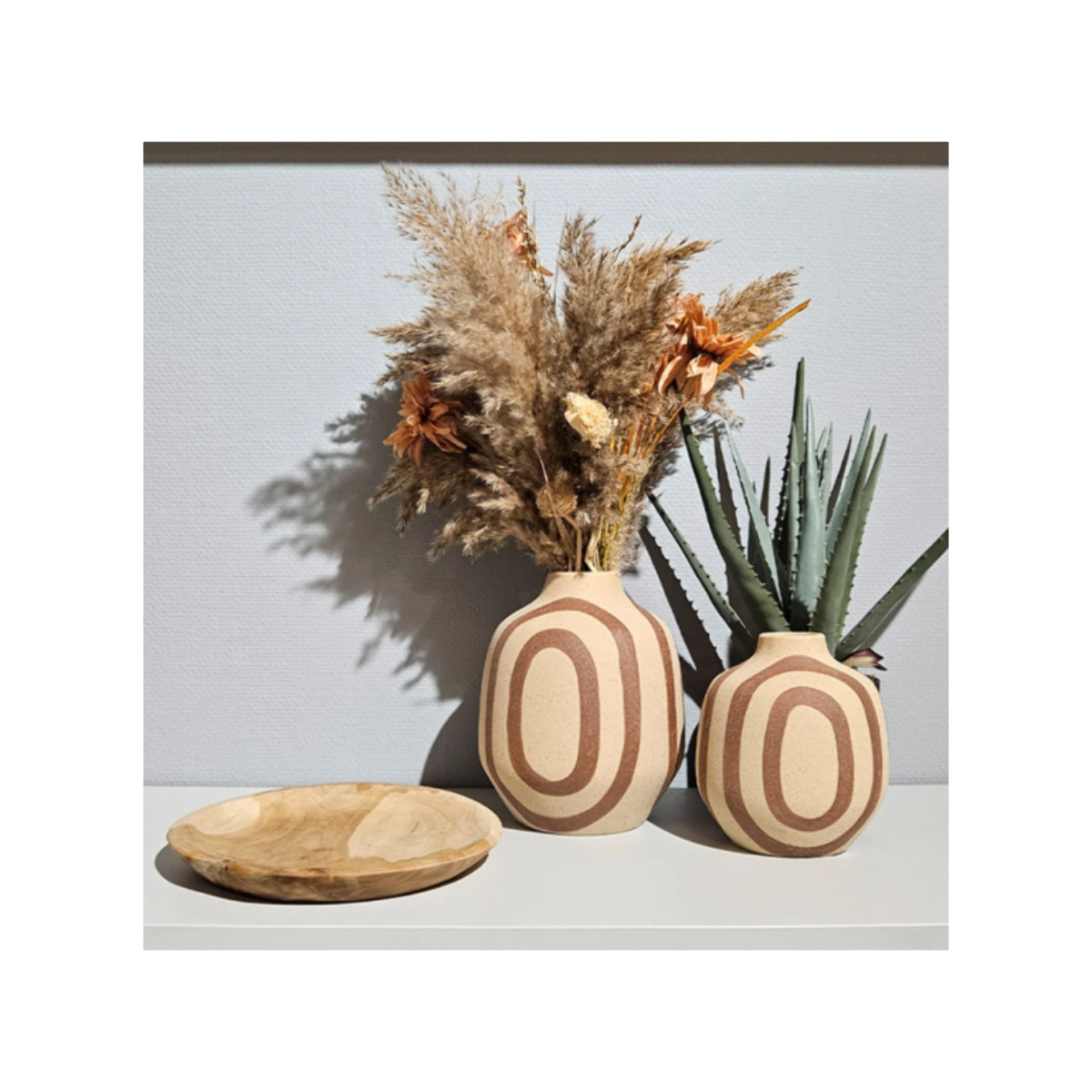 Bol Plat décoratif D. 27 cm teck naturel artisanale - BIBOU